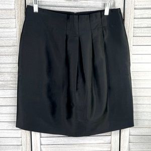 BANANA REPUBLIC Black Silk Blend Skirt w Front Pleats-6